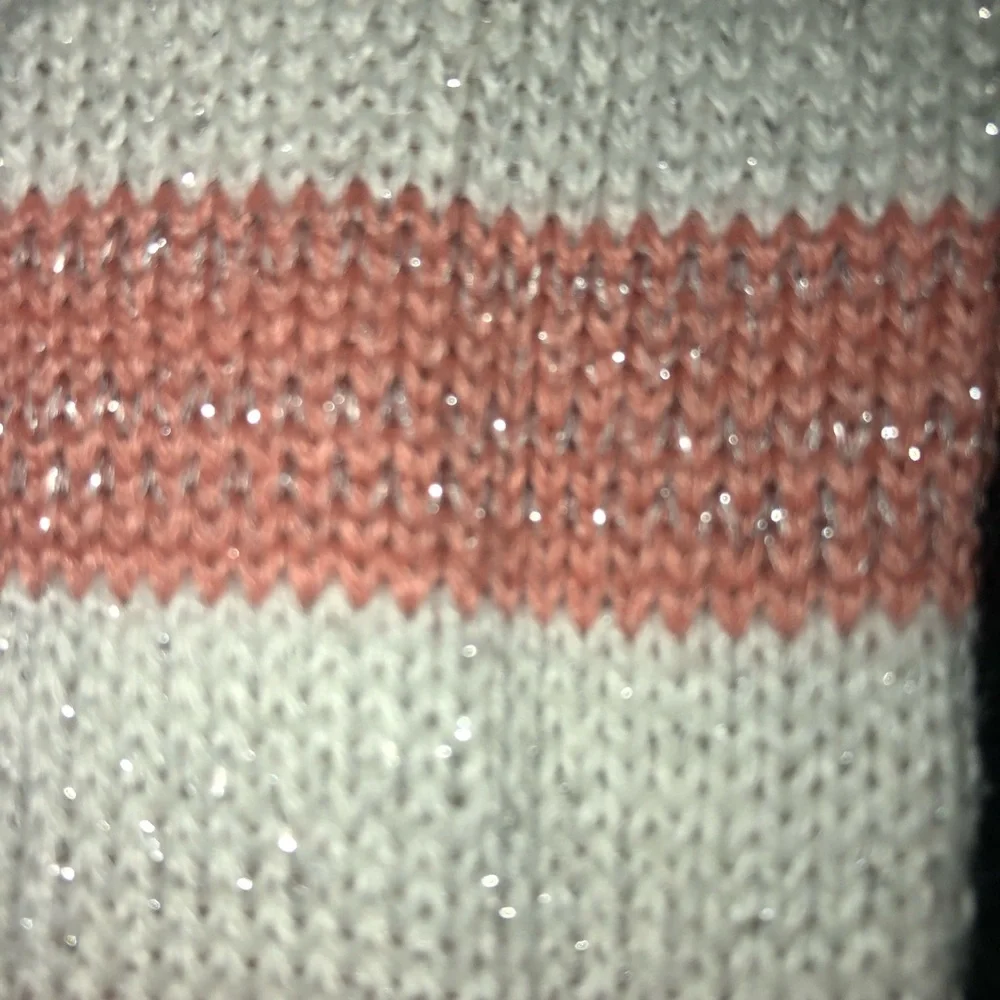 🌞 Vintage Leg warmers Shimmery sparkling Peach & White metallic ribbed women OS